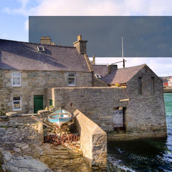 Foto at politikommissær Jimmy Perez' hus på Shetland