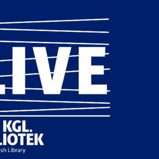Det Kgl. biblioteks logo for podcast med "LIVE" i stor skrift.