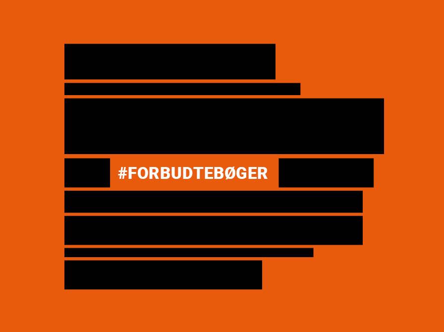 Logo for kampagnen Forbudte bøger (bogstak)