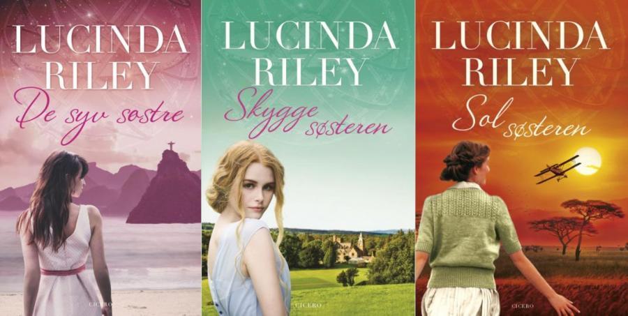 Forsiden af nogle af Lucinda Rileys bøger