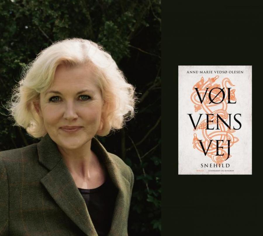 Anne-Marie Vedsø Olesen med sin bog Vølvens vej