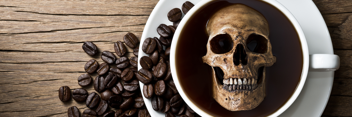 Kaffekop med kranie